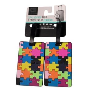 G Force Colorful Puzzle Piece Luggage Tags Set of 2